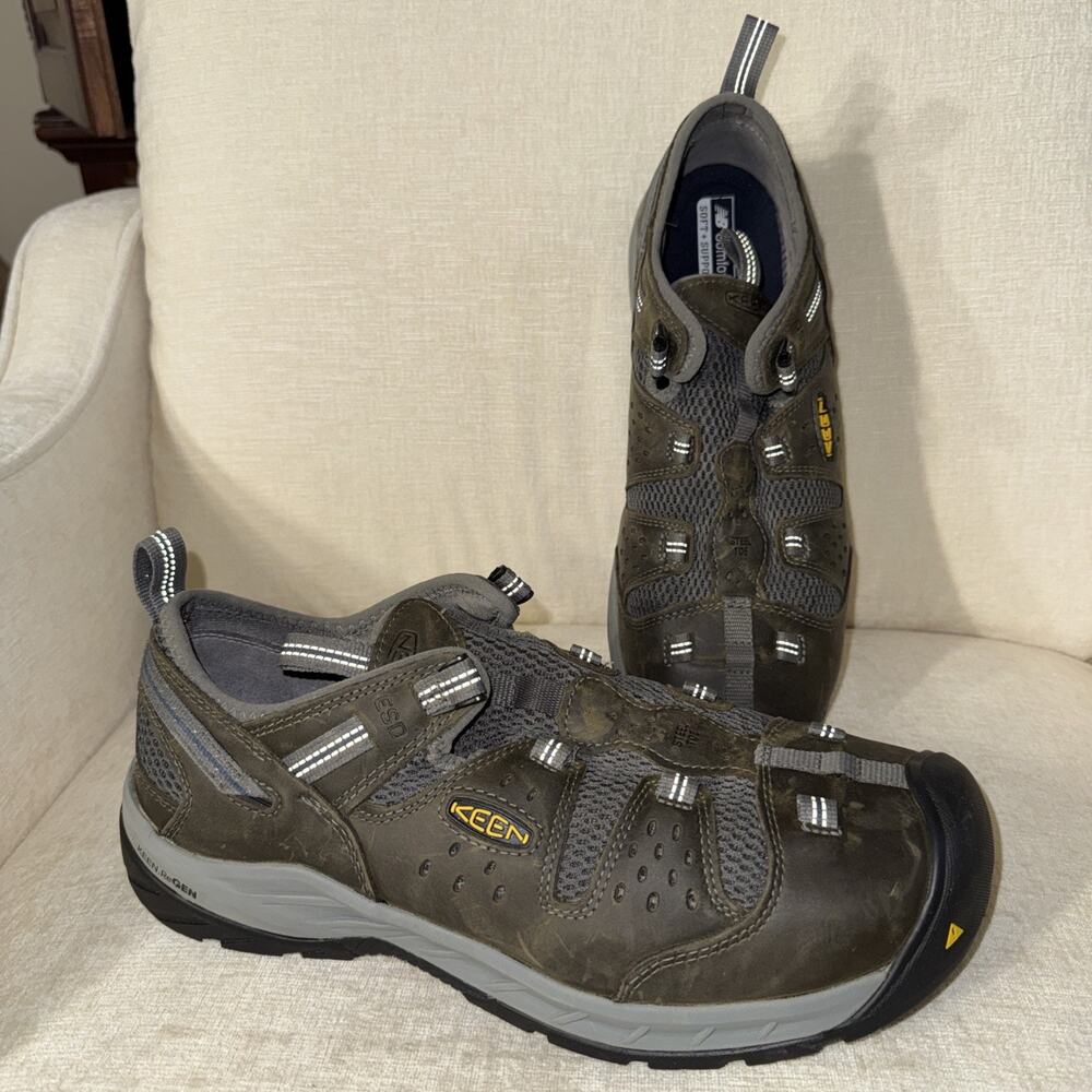 KEEN Utility Men’s Sz 13 EE Low Soft Toe Brown Work Shoes Outdoors No Laces. New